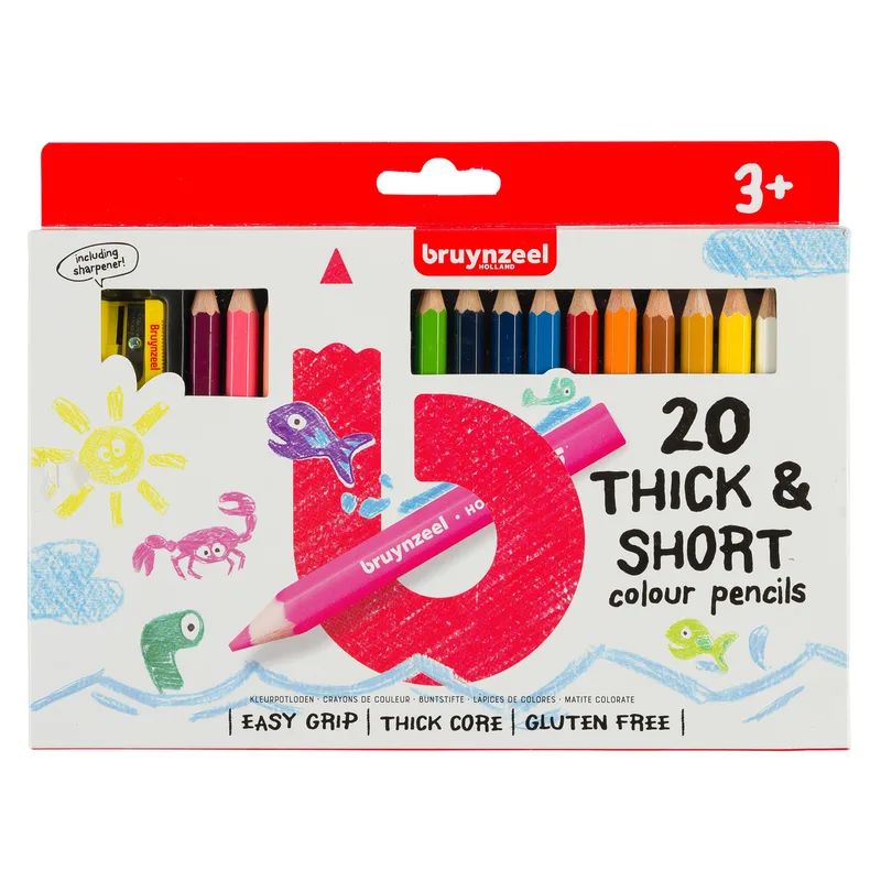 Kleurpotlood bruynzeel kids thick-short 20st ass | 6 stuks van Bruynzeel – productfoto