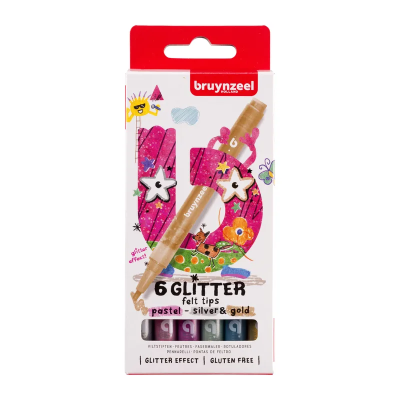 Viltstift bruynzeel kids 6 glitterkleuren | 6 stuks by Bruynzeel – product photo