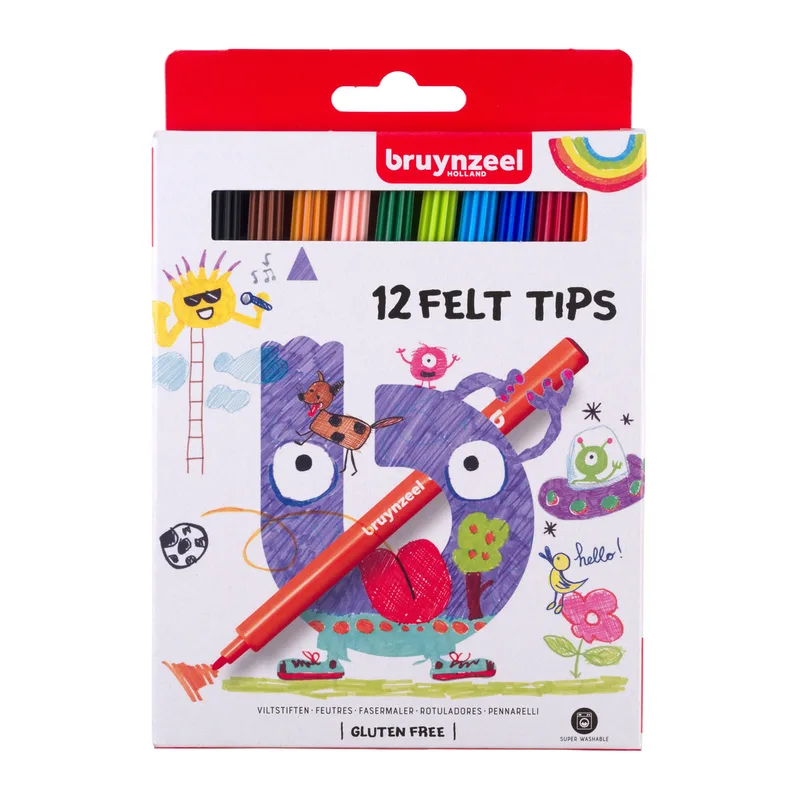 Viltstift bruynzeel kids assorti 12 stuks by Bruynzeel – product photo