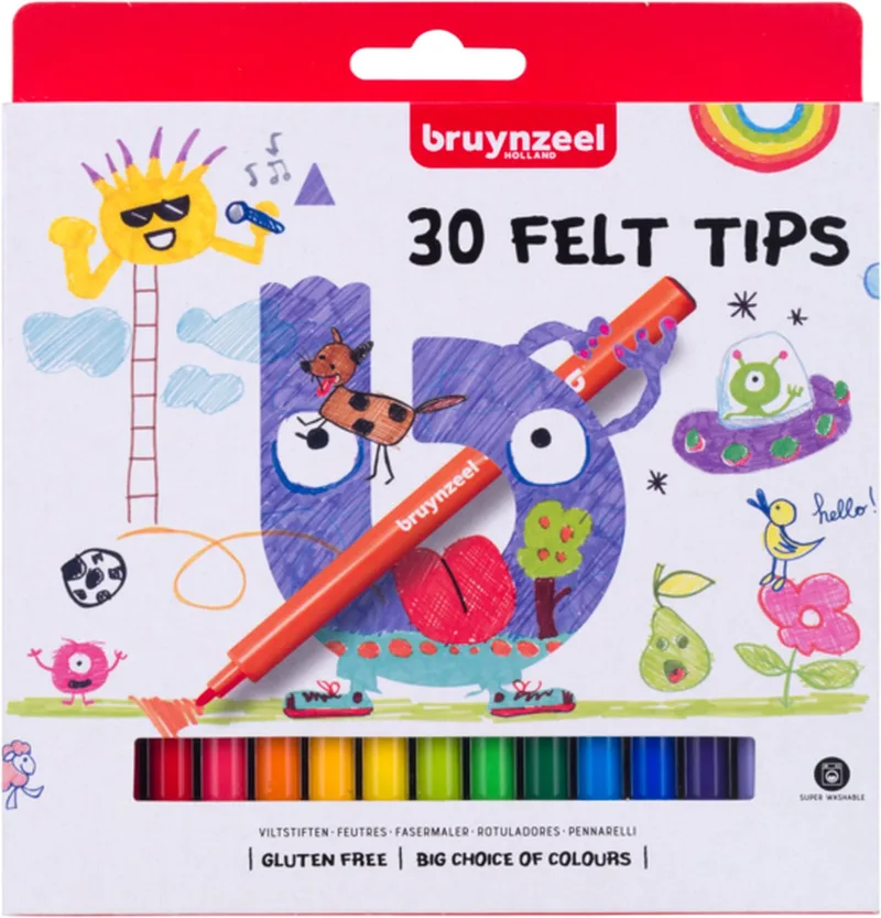 Viltstiften set | 30 kleuren by Bruynzeel in 30 kleuren – product photo