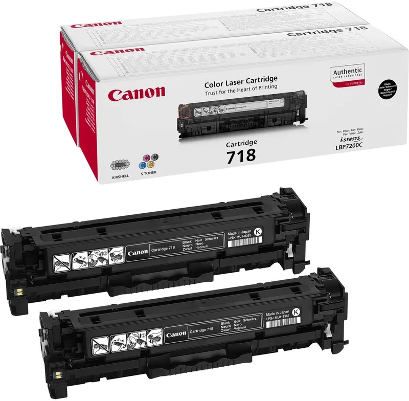 Canon 718 Tonercartridge - 2 stuks by Canon in Black – product photo