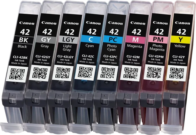 CLI-42 - Inktcartridge / Zwart / Cyaan / Magenta / Foto Magenta / Foto Cyaan / Grijs / Licht Grijs by Canon in Kleur – product photo
