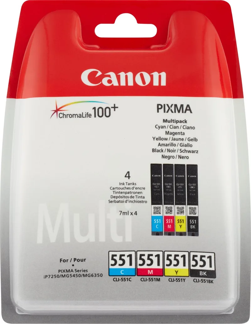 cli-551 6509B015 inktcartridge - 1 stuk(s) - Origineel - Cyaan, Magenta, Geel + Retourzakje by Canon in Black – product photo