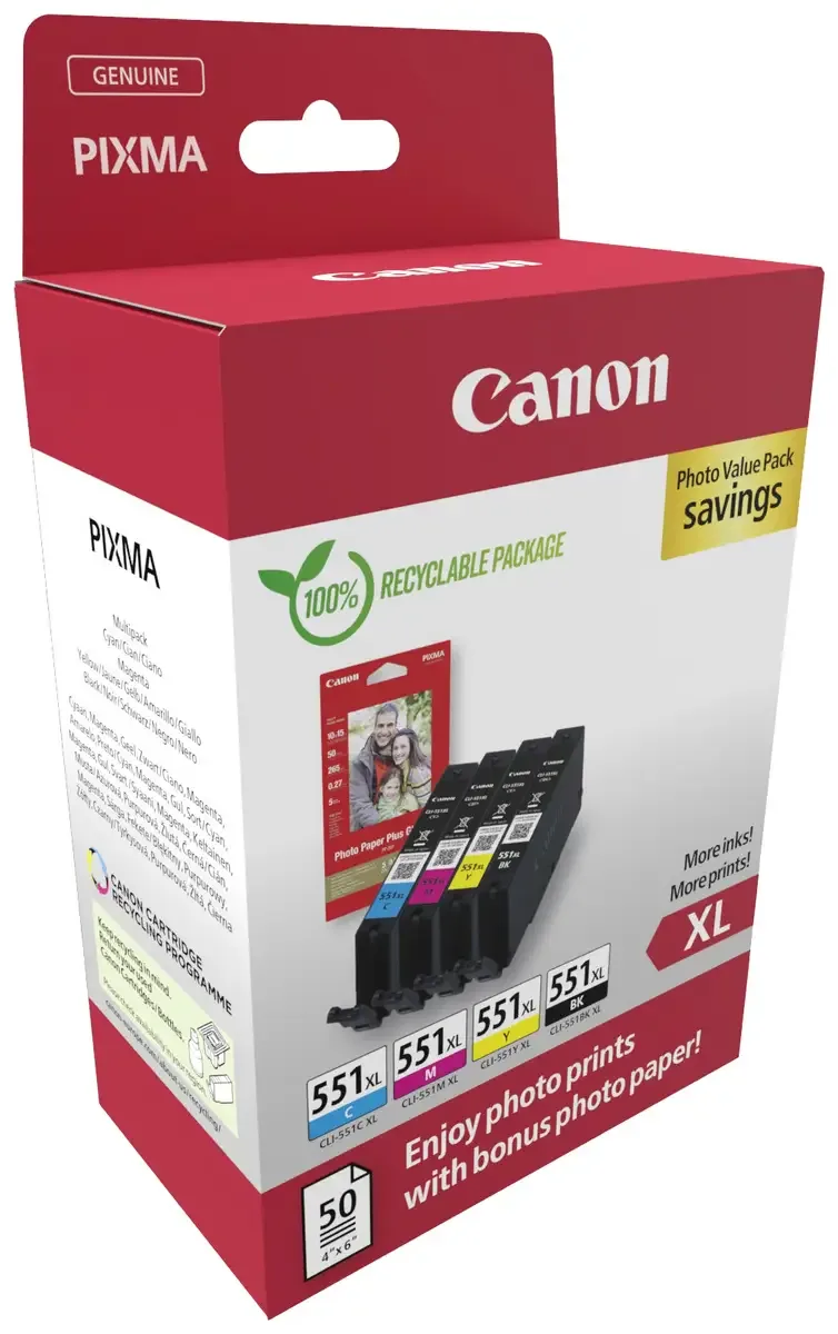 CLI-551XL - Inktcartridge - Origineel - Hoge capaciteit - Kleur by Canon in Black – product photo 2 of 2