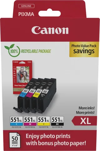 CLI-551XL - Inktcartridge - Origineel - Hoge capaciteit - Kleur by Canon in Black – product photo 1 of 2