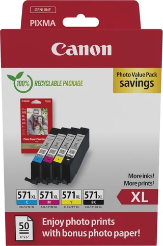 CLI-571XL - Inktcartridge - Origineel - Hoge capaciteit - Kleur de Canon en Noir – photo produit 1 sur 2