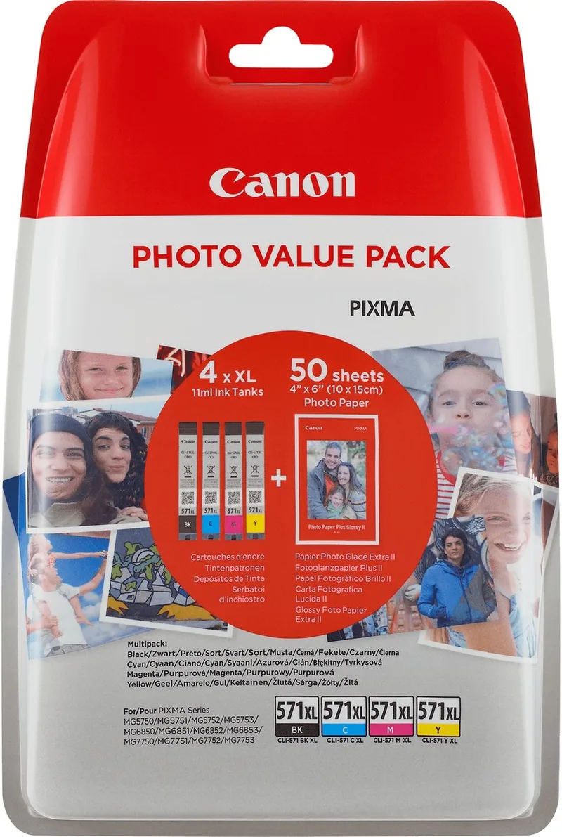CLI-571XL - XL Inktcartridge - Cyaan / Magenta / Geel by Canon in Black – product photo