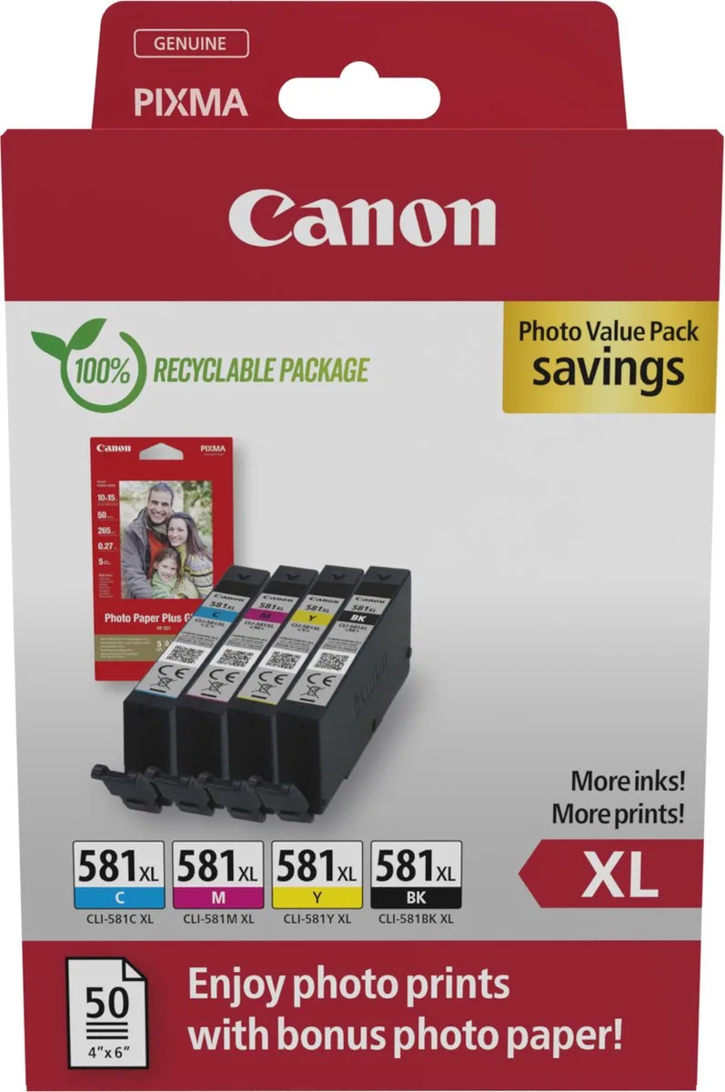 CLI-581XL - Inktcartridge - Origineel - Hoge capaciteit - Kleur by Canon in Black – product photo 1 of 2