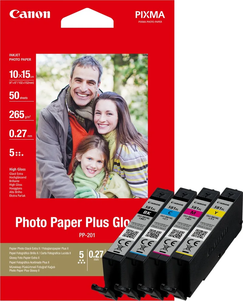 CLI-581XL - XL Inktcartridge multipack - Cyaan / Magenta / Geel de Canon en Noir – photo produit
