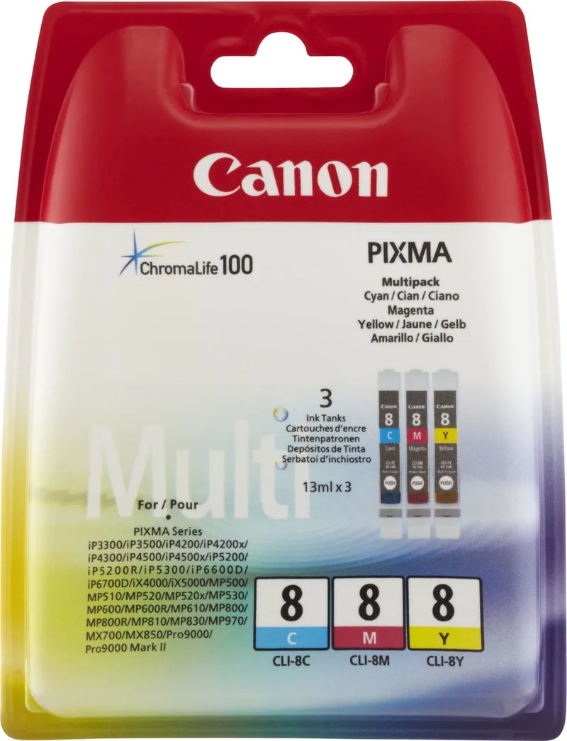 CLI-8CMY - Inktcartridge / Magenta / Geel de Canon en Cyaan – photo produit