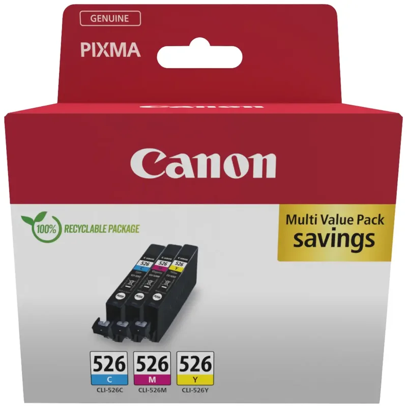 Druckerpatrone CLI-526 Original Kombi-Pack Cyan, Magenta, Gelb 4541B018 by Canon – product photo