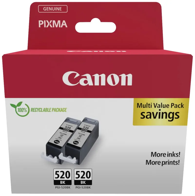 Druckerpatrone PGI-520 BK Twin Pack Original 2er-Pack Schwarz 2932B019 von Canon – Produktfoto