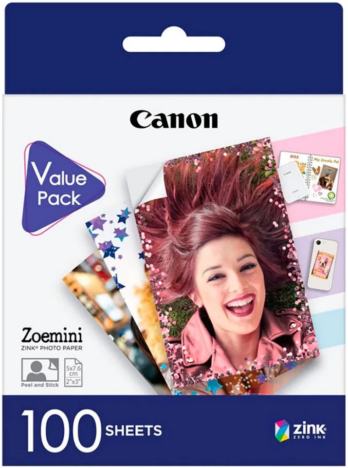 Fotopapier Zoemini Zink Papier ZP-2030 - 100 Blatt von Canon in Weiß – Produktfoto