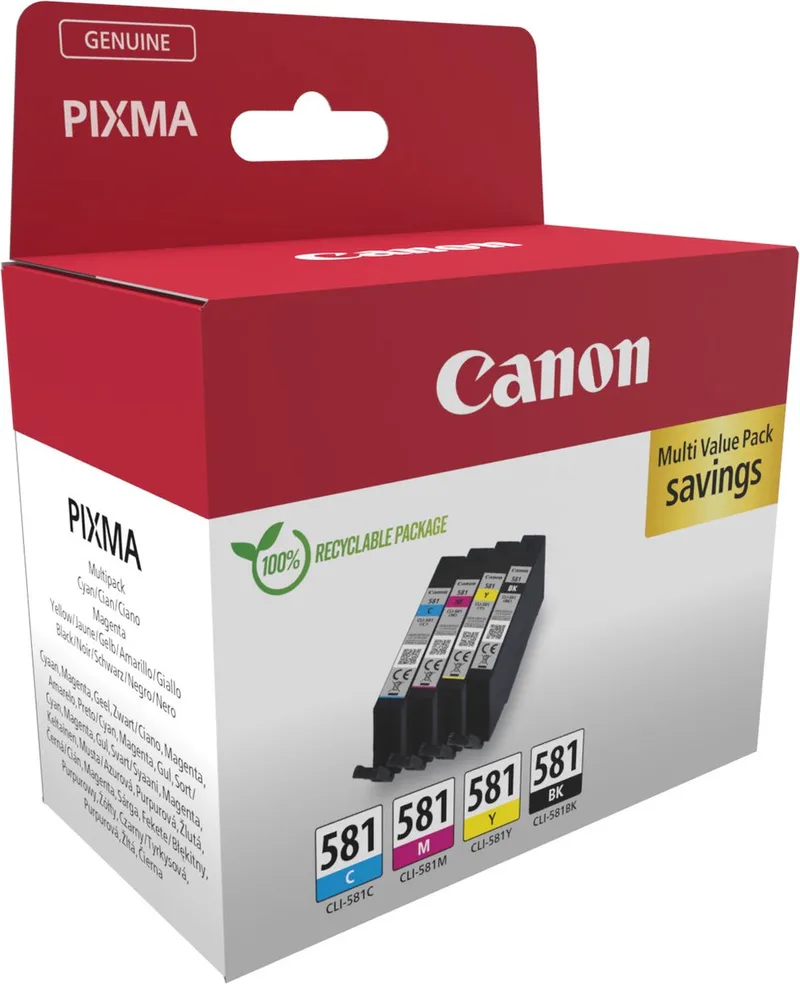 Inktcartridge CLI-581 C/M/Y/BK Multipack Origineel Combipack Zwart, Cyaan, Magenta, Geel 2103C007 de Canon – photo produit 1 sur 2