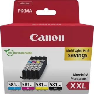 Inktcartridge CLI-581XXL zwart + 3 kleuren by Canon in Kleurloos – product photo 1 of 2