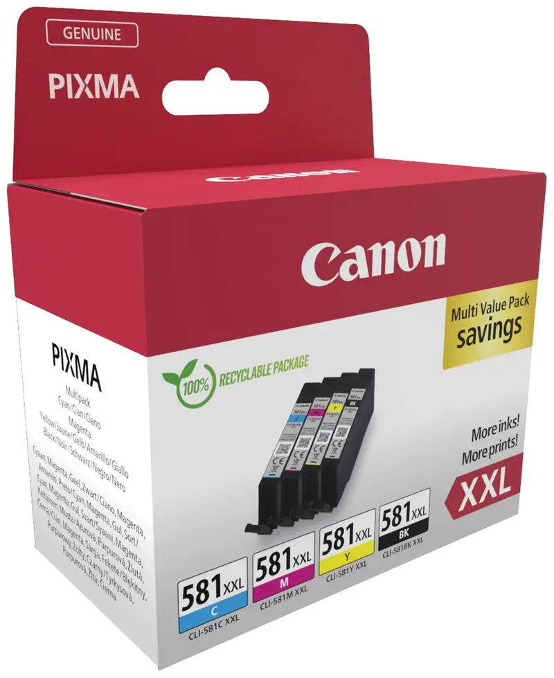Inktcartridge CLI-581XXL zwart + 3 kleuren by Canon in Kleurloos – product photo 2 of 2