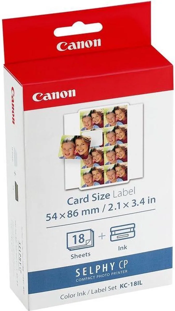 KC-18IL - Instant fotopapier - Inkt/papierset - Voor SELPHY CP-printers - Origineel - 144 stickers by Canon in White – product photo