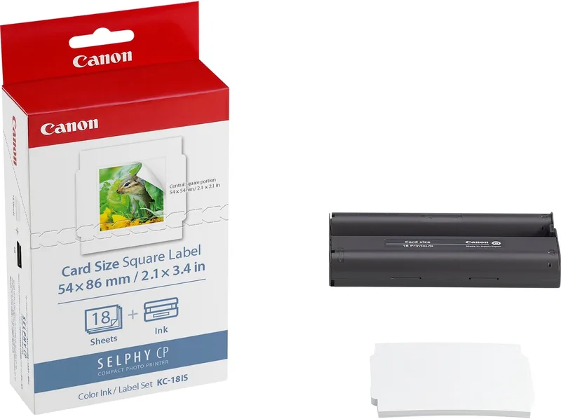 KC-18IS - Instant fotopapier - Inkt/papierset - Voor SELPHY CP-printers - Origineel - vierkant formaat - 18 sheets von Canon in Weiß – Produktfoto