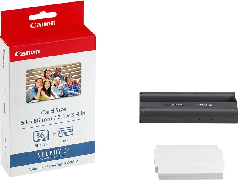 KC-36IP - Instant fotopapier - Inkt/papierset - Voor SELPHY CP-printers - Origineel - cardformaat - 36 sheets by Canon in Kleur – product photo