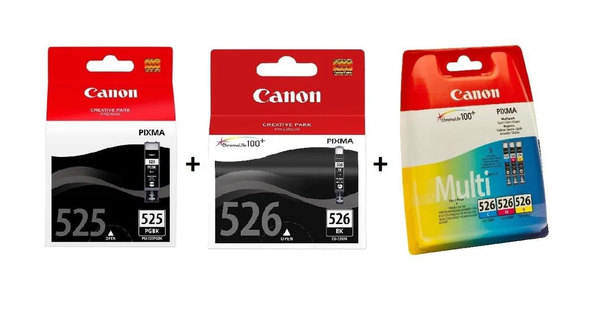 Original CLI-526 + PGI-525 Druckerpatronen Multipack - BK/C/M/Y/BK 4x9ml / 1x19ml von Canon – Produktfoto