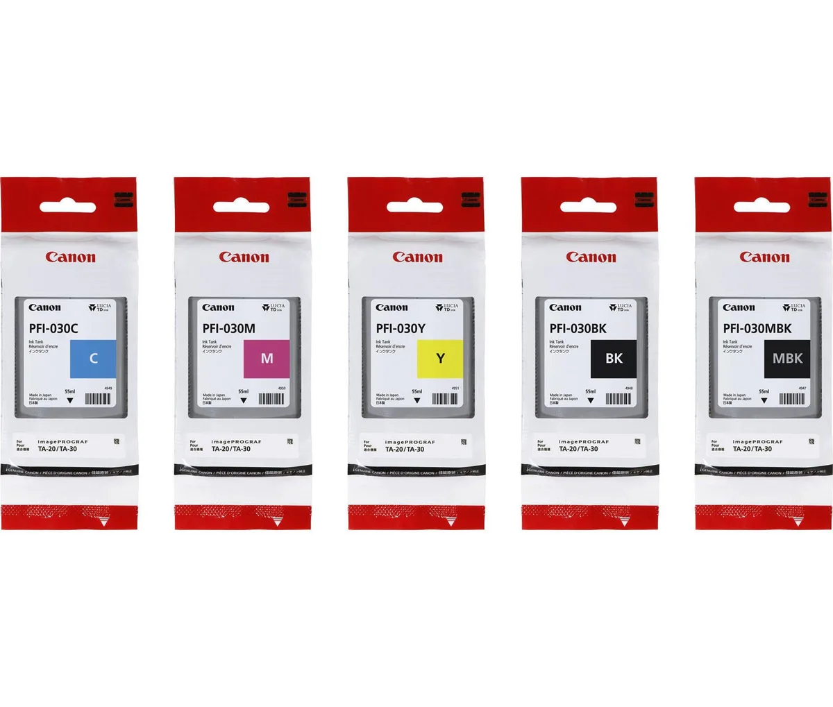 Original PFI-030 Druckerpatronen - 5er Multipack von Canon – Produktfoto