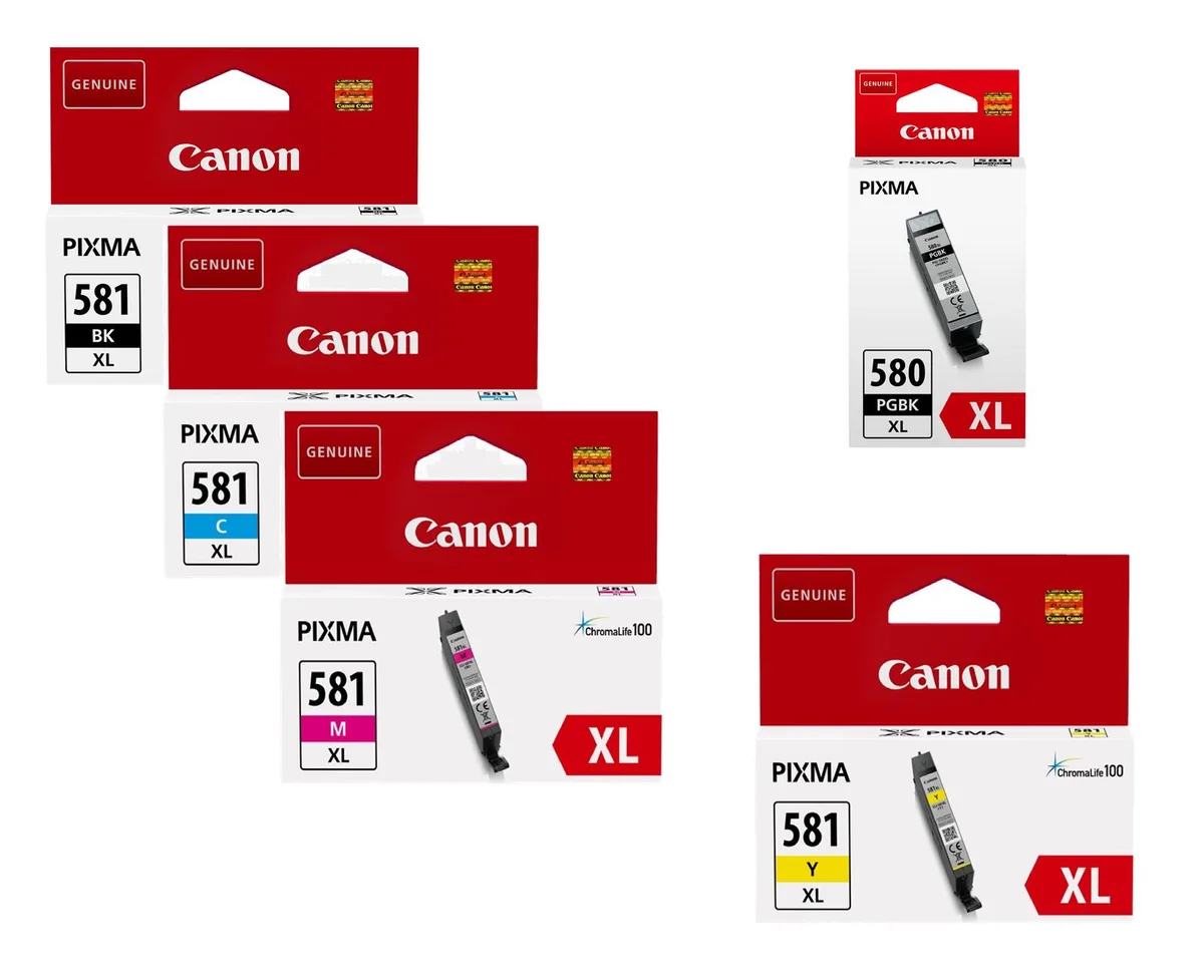 Original PGI-580XL PGBK + CLI-581XL Druckerpatronen 5er-Multipack - BK/C/M/Y/BK de Canon – photo produit