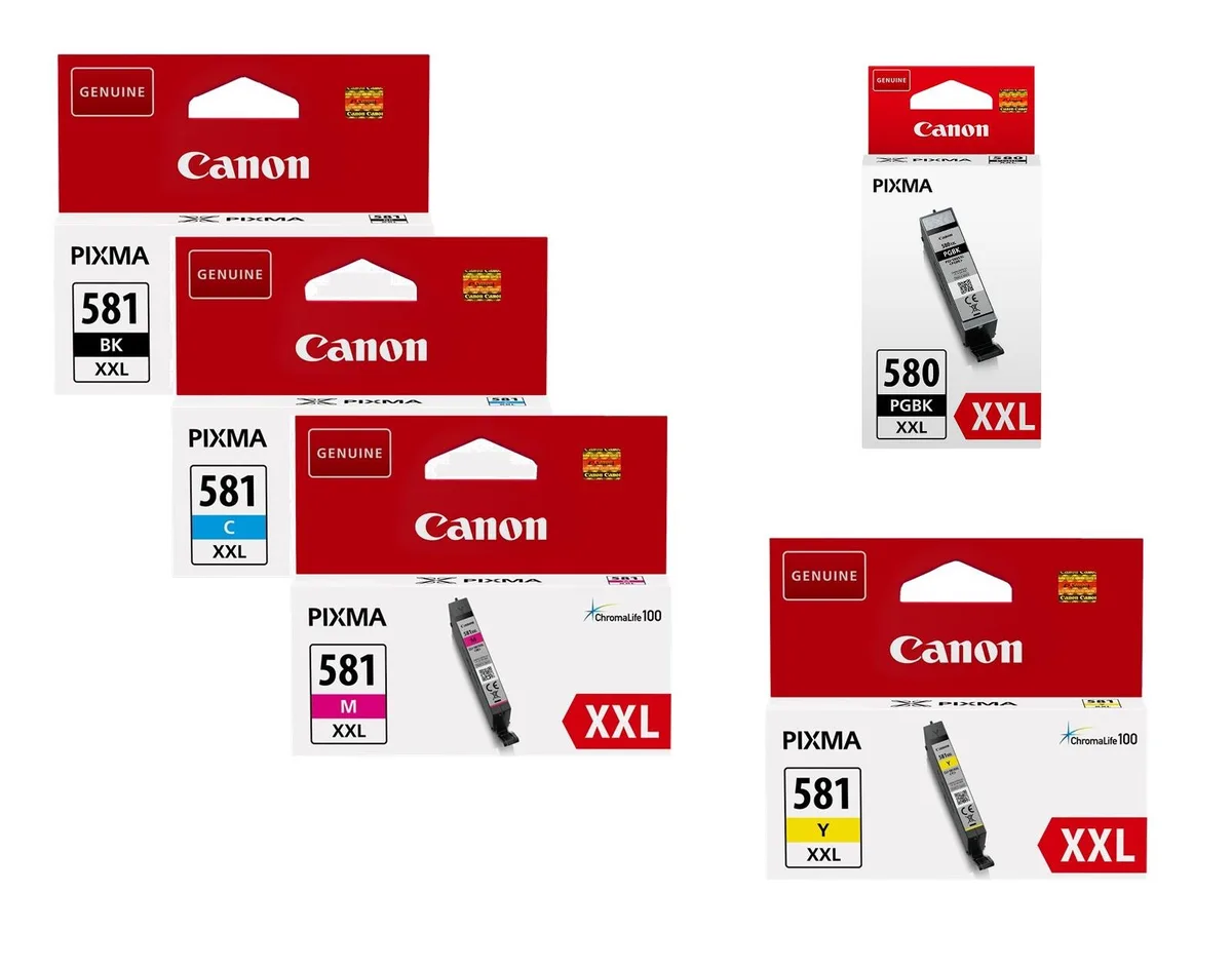 Original PGI-580XXL PGBK+ CLI-581XXL Druckerpatronen 5er-Multipack - BK/C/M/Y/BK von Canon – Produktfoto
