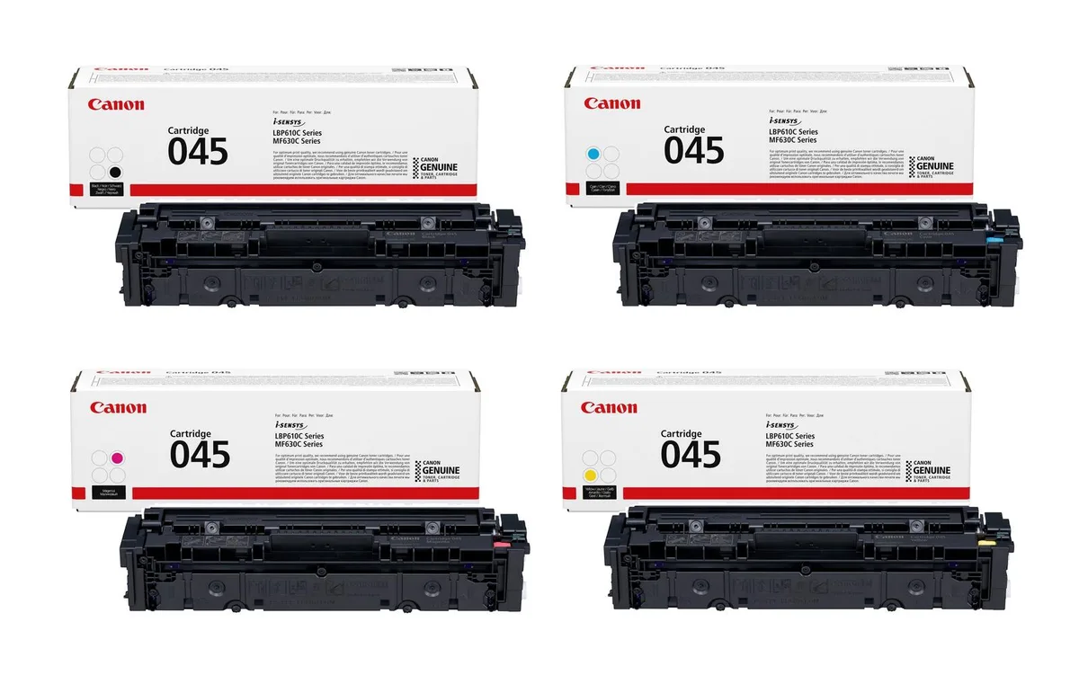Original Toner 045 4er-Set schwarz, cyan, magenta, gelb (OP1242C002) von Canon – Produktfoto