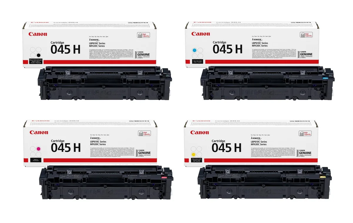 Original Toner 045H 4er-Set (schwarz, cyan, magenta, gelb) hohe Ergiebigkeit (OP1246C002) von Canon – Produktfoto