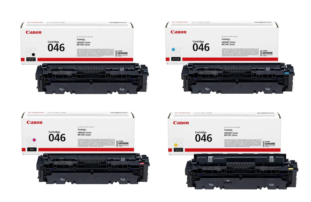 Original Toner 046 4er-Set schwarz, cyan, magenta, gelb (OP1250C002) von Canon – Produktfoto