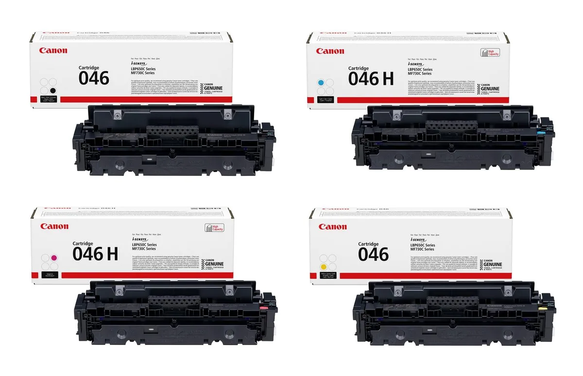 Original Toner 046H 4er-Set schwarz, cyan, magenta, gelb hohe Ergiebigkeit (OP1254C002) von Canon – Produktfoto
