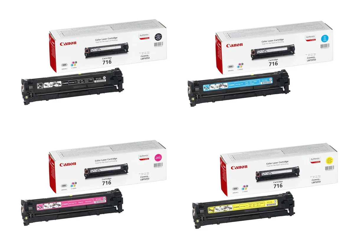 Original Toner 716 4er-Set schwarz, cyan, magenta, gelb (OP1980B002) von Canon – Produktfoto