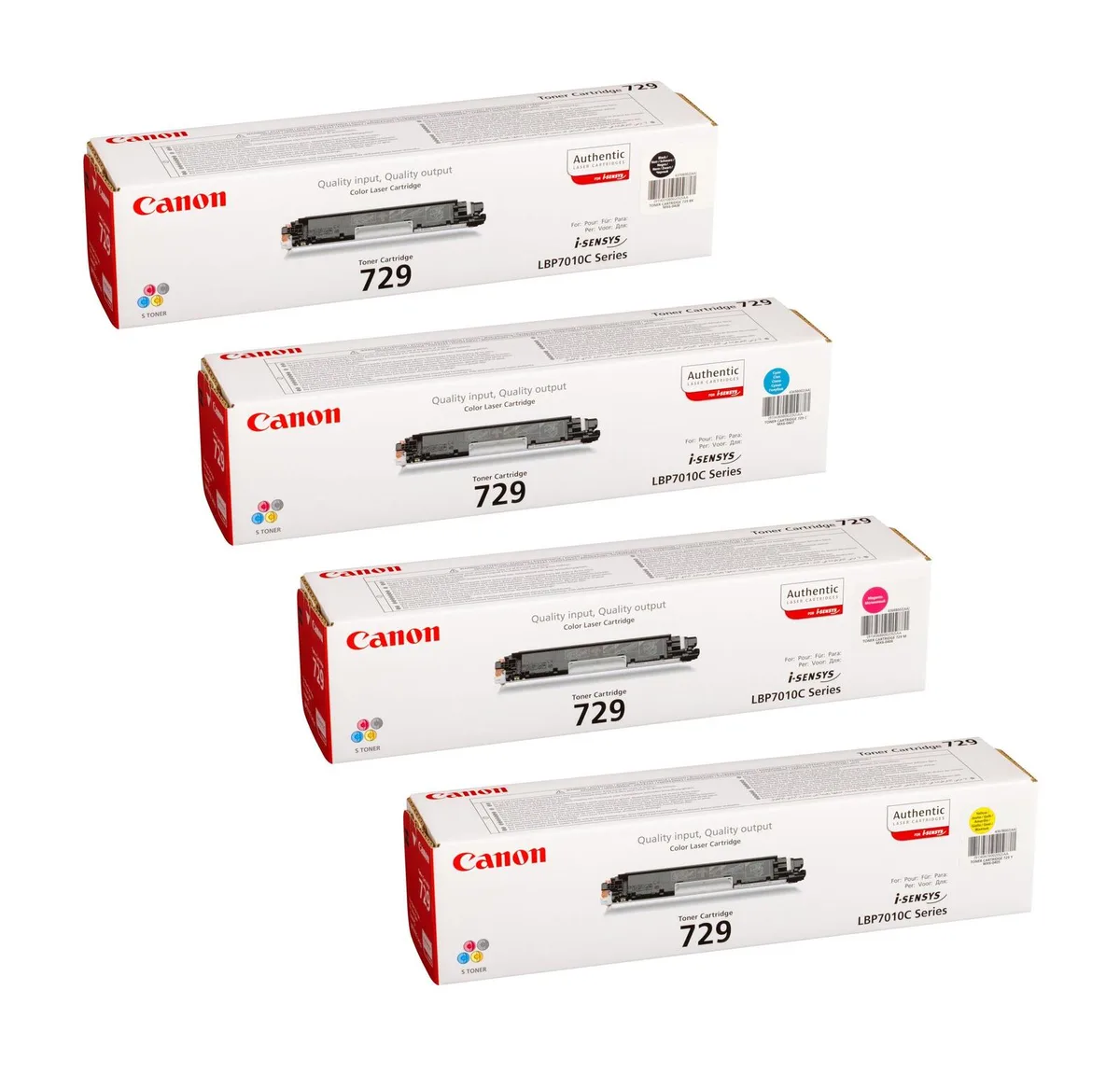 Original Toner 729 4er-Set schwarz, cyan, magenta, gelb (OP4370B002) von Canon – Produktfoto