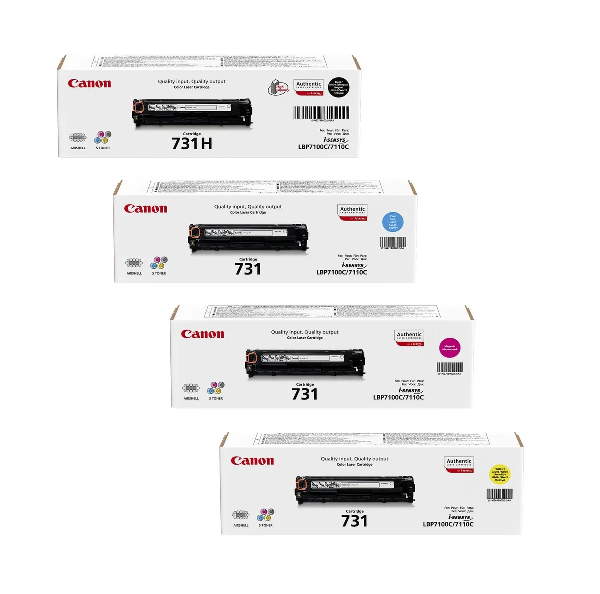 Original Toner 731H-Serie 4er-Set schwarz, cyan, magenta, gelb hohe Kapazität (OP6273B002) fra Canon – produktbillede
