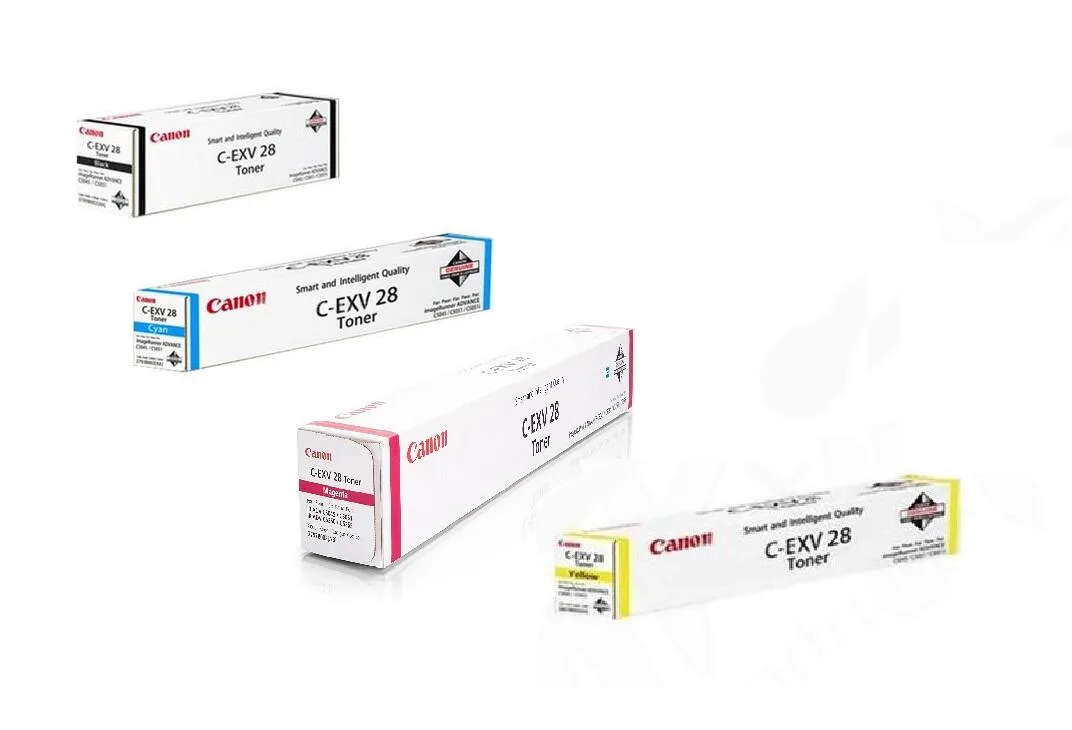 Original Toner C-EXV28 4er-Set schwarz, cyan, magenta, gelb von Canon – Produktfoto