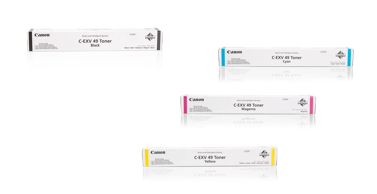 Original Toner C-EXV49 4er-Set schwarz, cyan, magenta, gelb von Canon – Produktfoto