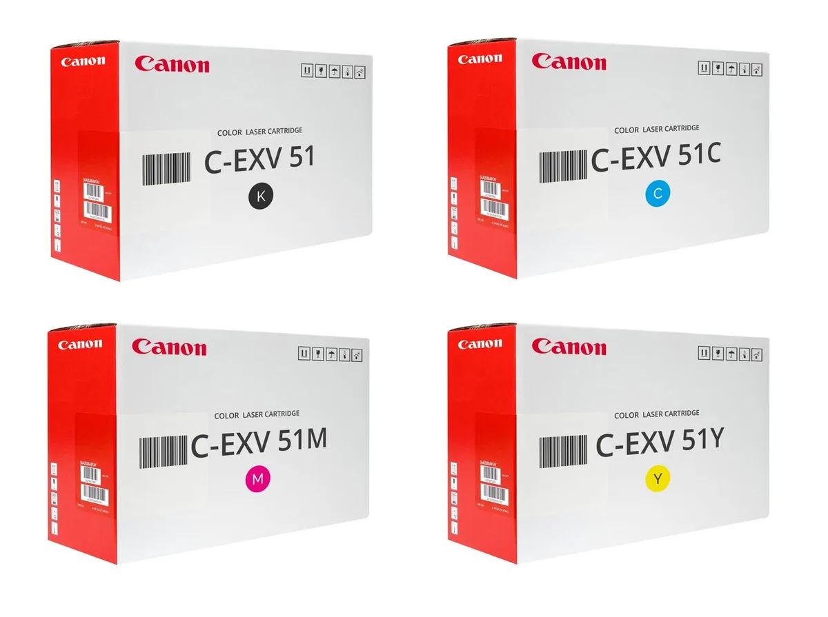 Original Toner C-EXV51 4er-Set schwarz, cyan, magenta, gelb von Canon – Produktfoto