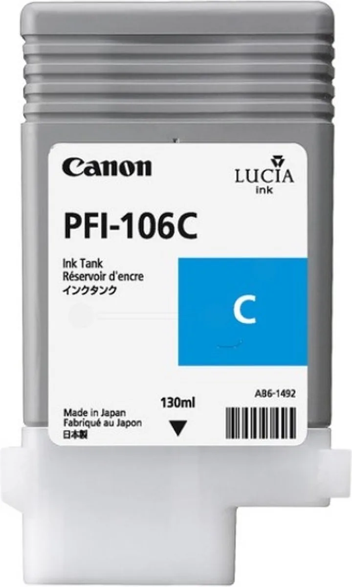 PFI-106C inktcartridge standard capacity 130 ml 1-pack de Canon en Cyaan – photo produit