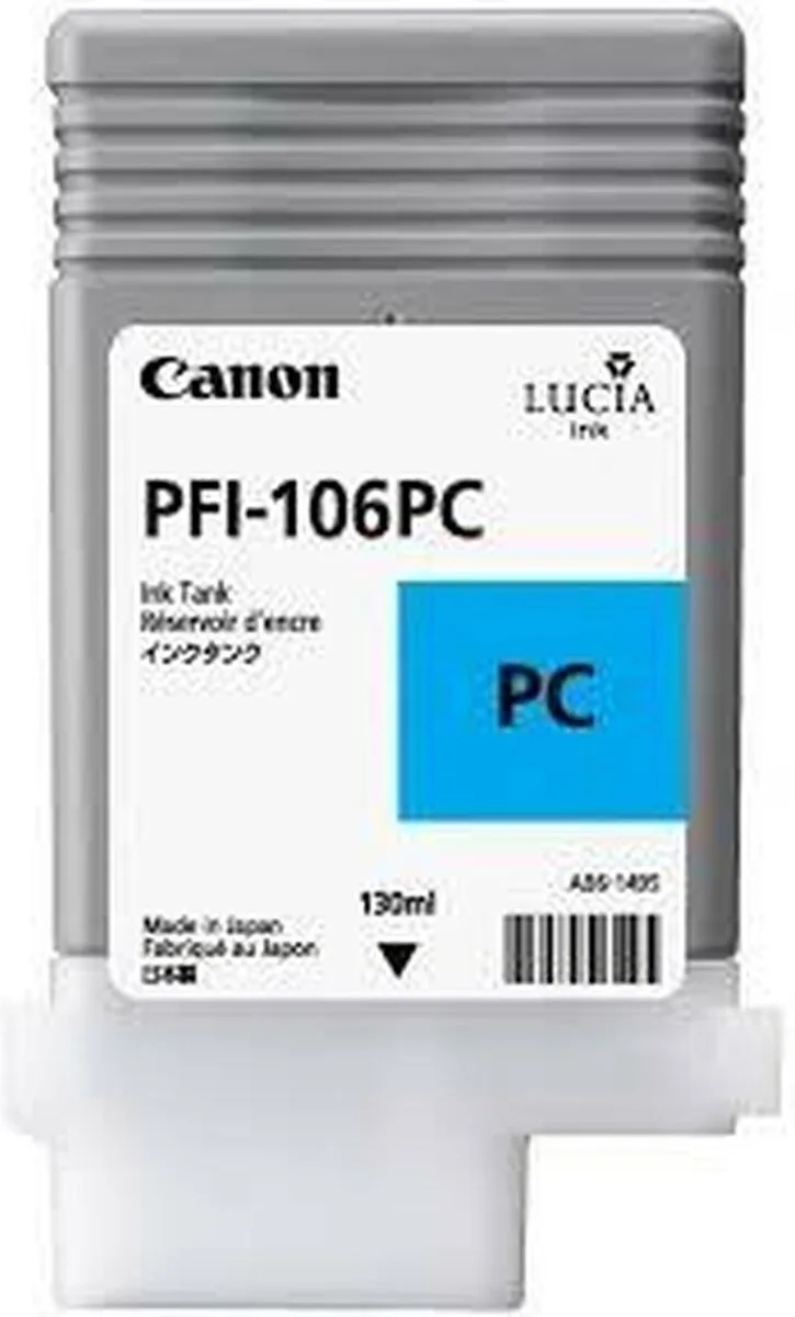PFI-106PC inktcartridge foto standard capacity 130 ml 1-pack von Canon in Cyaan – Produktfoto