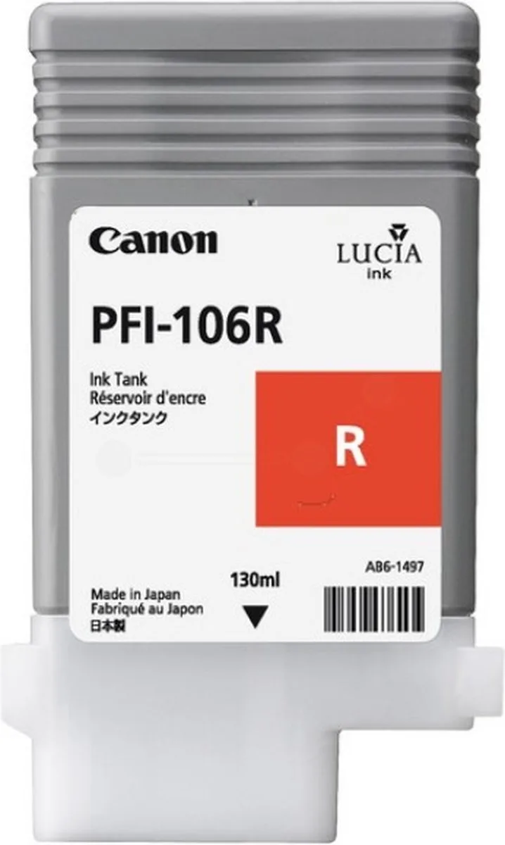 PFI-106R inktcartridge standard capacity 130 ml 1-pack by Canon in Red – product photo