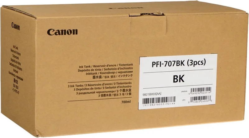 PFI-707BK inktcartridge Origineel de Canon en Noir – photo produit