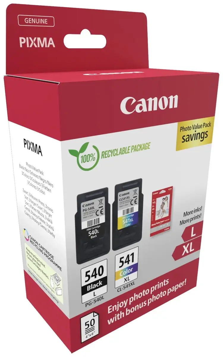 PG-540L + CL-541XL - Inktcartridge - Origineel - Hoge capaciteit - en Kleur by Canon in Black – product photo 2 of 2