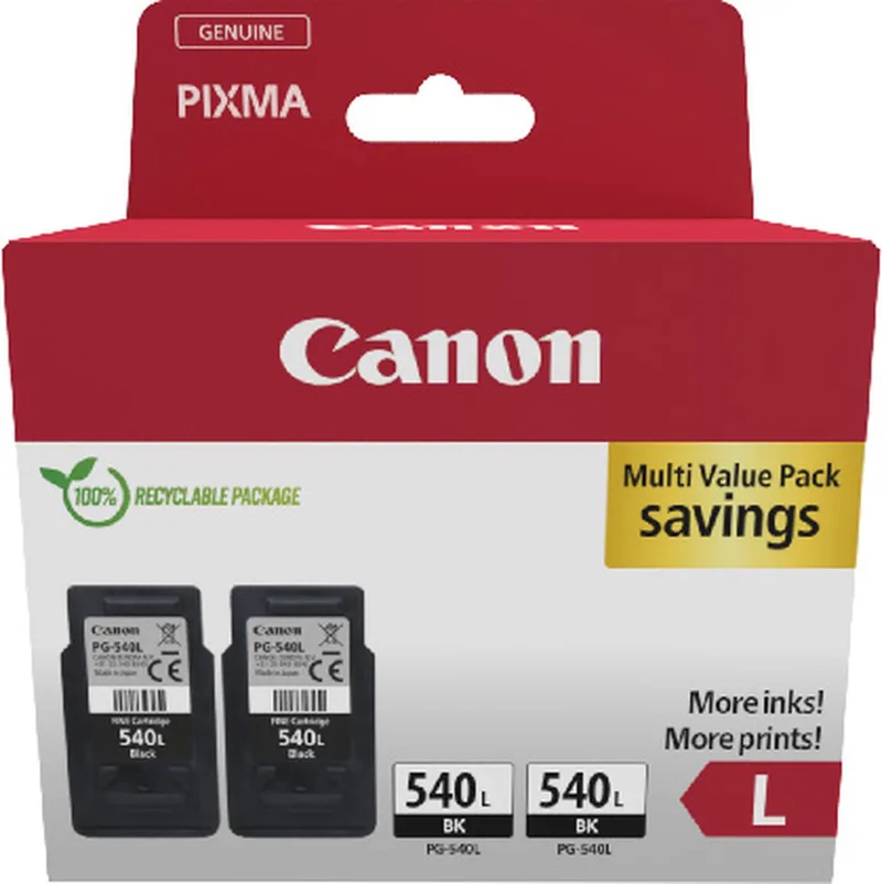 PG-540L - Inktcartridge - Origineel - Hoge capaciteit - 2x Zwart de Canon en Zwart 2x – photo produit