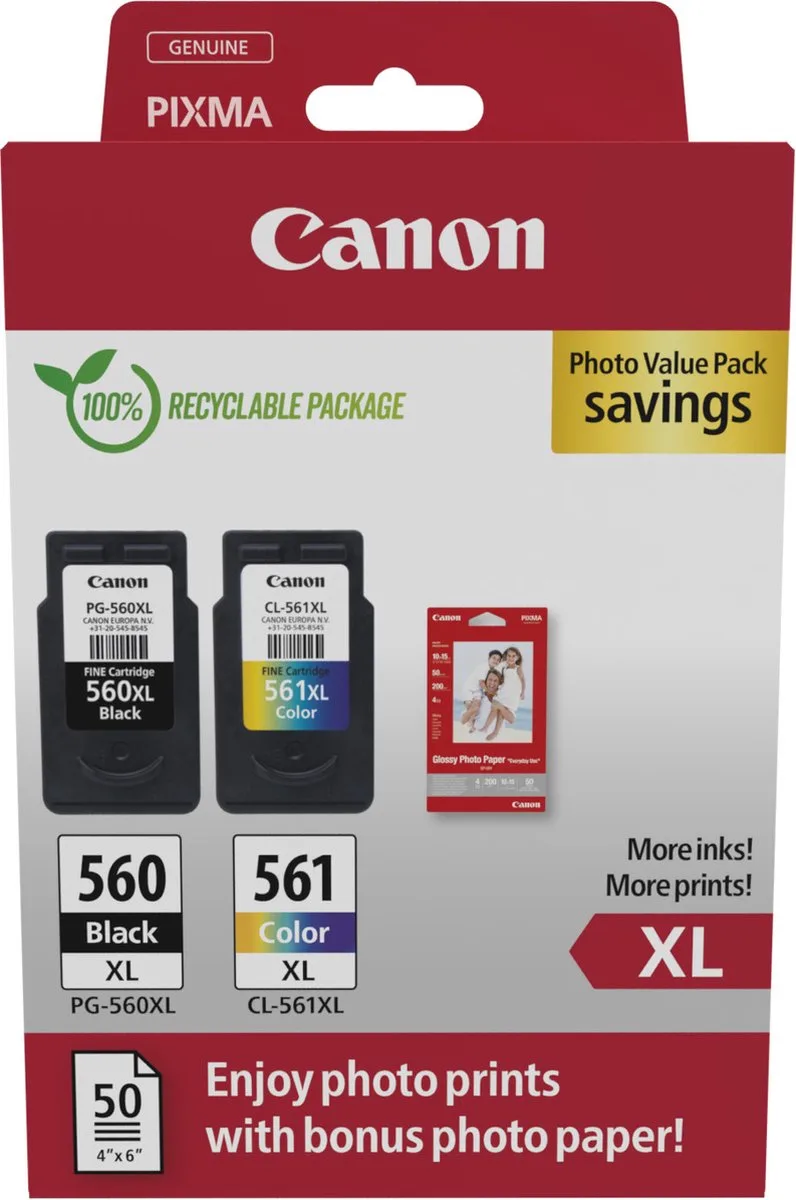 PG-560XL/CL-561XL - Inktcartridge - Origineel - Hoge capaciteit - Kleur by Canon in Black – product photo 1 of 2