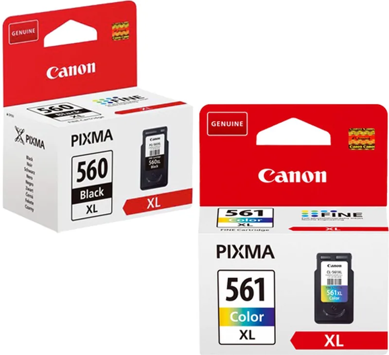 PG-560XL & CL-561XL - Inktcartridge + Retourzakje - Origineel - Hoge capaciteit - en Kleur van Canon in Zwart – productfoto