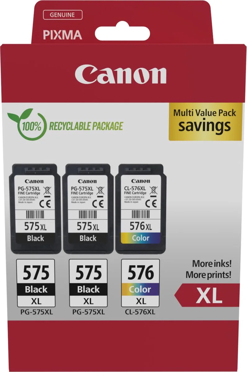 PG-575XL + CL-576XL - Inktcartridge - Origineel - Hoge capaciteit - 2x + Kleur + Retourzakje de Canon en Noir – photo produit