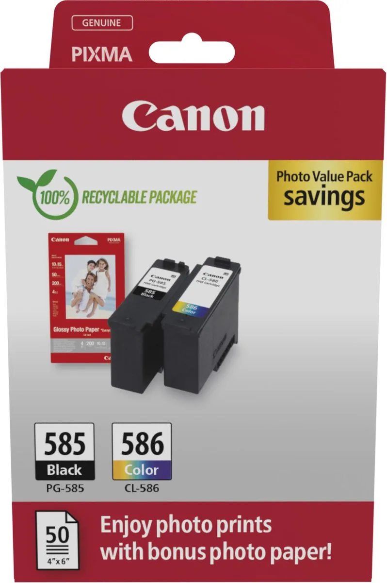 PG-585/CL-586 PVP inktcartridge 2 stuk(s) Origineel Zwart, Cyaan, Magenta, Geel by Canon in Black, Cyaan, Magenta, Yellow – product photo