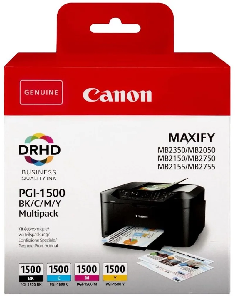 PGI-1500 inktcartridge 4 stuk(s) Origineel Zwart, Cyaan, Magenta, Geel by Canon in Black, Cyaan, Magenta, Yellow – product photo