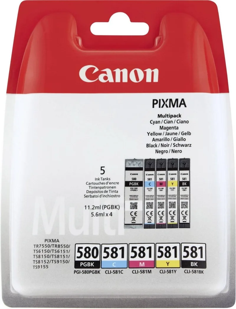 PGI-580/CLI-581 - Inkcartridge multipack / Cyaan / Magenta / Geel de Canon en Noir – photo produit