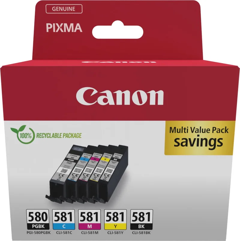 PGI-580/CLI-581 - Inktcartridge - Origineel - Standaard capaciteit - Kleur von Canon in Schwarz – Produktfoto 1 von 2